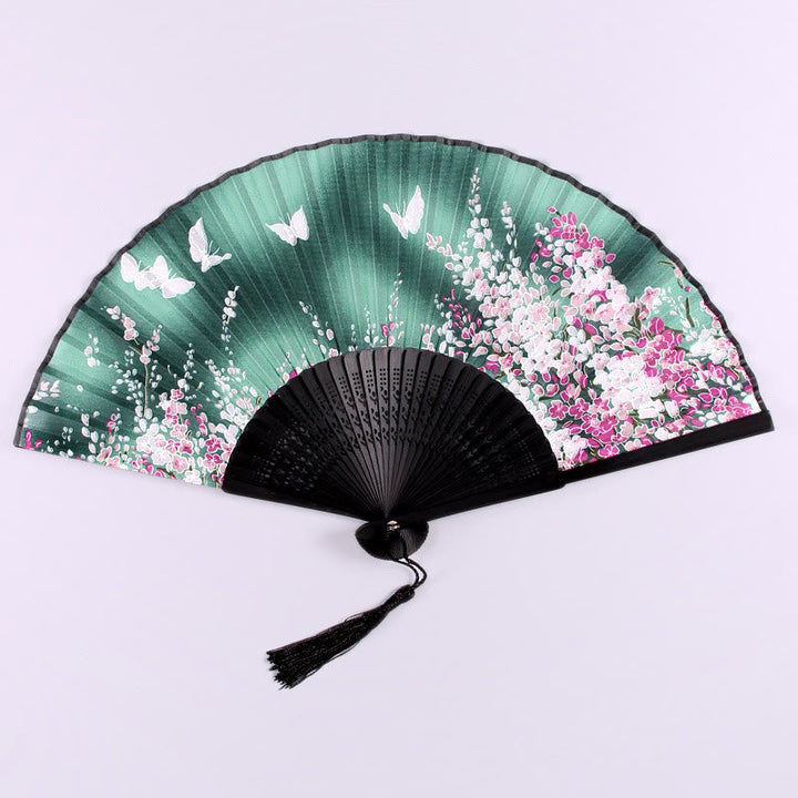 Faltfächer Schmetterling Blüten Bambus Japan