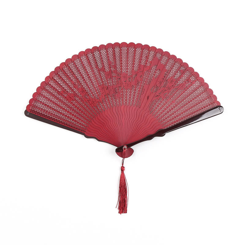Faltfächer Japan Bambus Durchbrochen Retro Wanddeko
