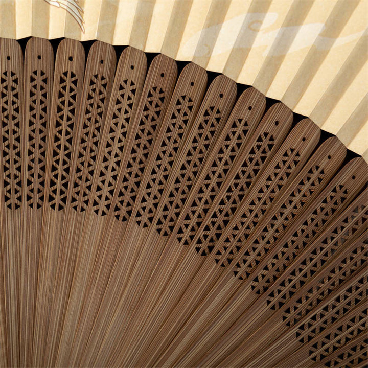Faltfächer Japan Lotus Libelle Pflaumenblüte Handarbeit