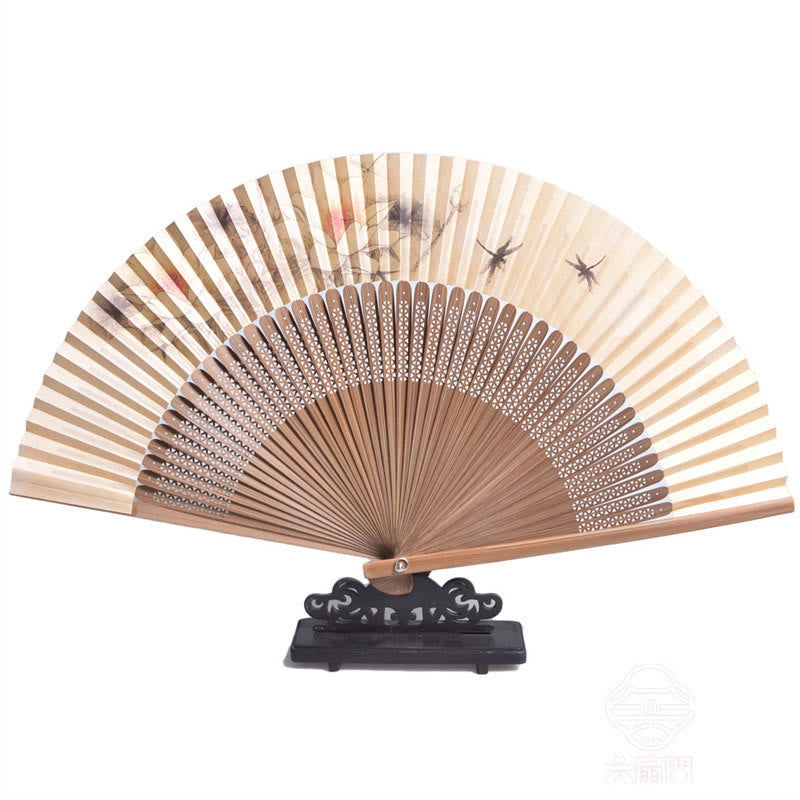 Faltfächer Kaufen Lotus Libelle Papier Deko