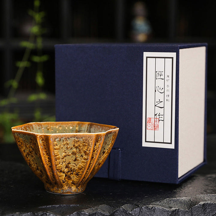Matcha Schale Keramik Braun Bunt 120 ml mit Geschenkbox
