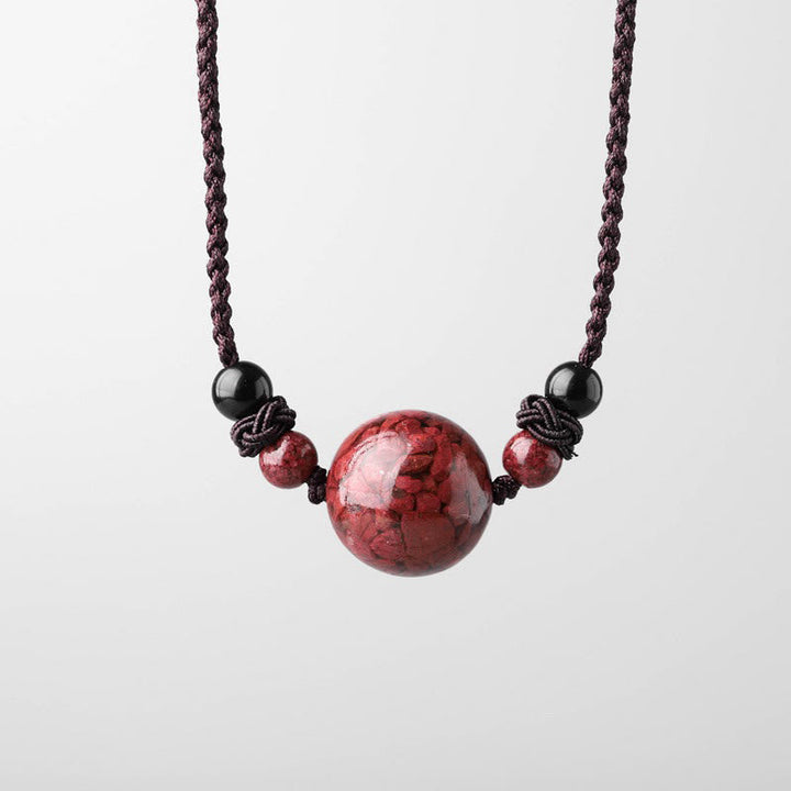 Anhänger Kette Zinnober Achat Buddha Natur