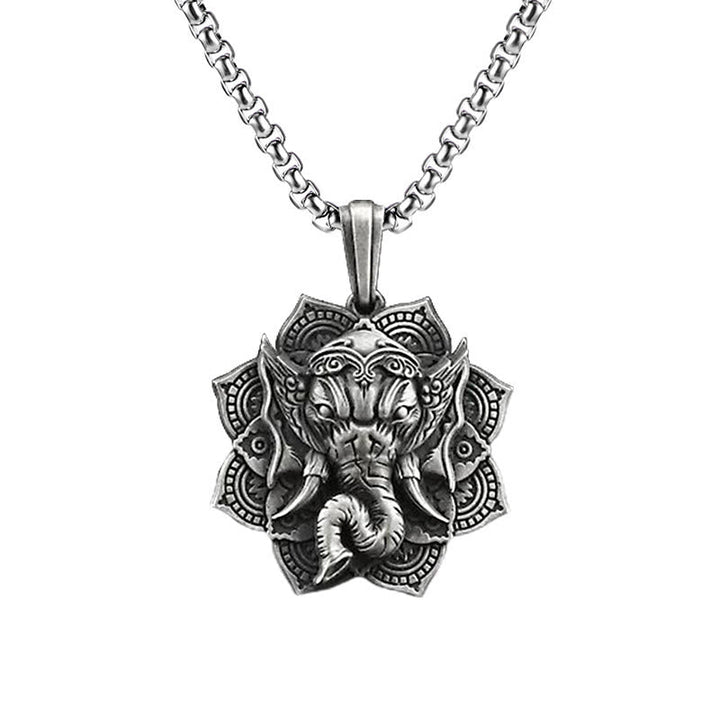 Elefant Ganesha Zinn Kette Anhänger Weisheit