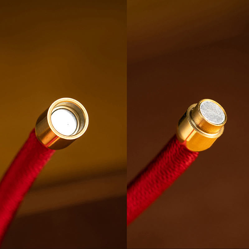 Rotes Armband Magnetisch mit goldener Verschlusskappe Energieschutz Naturstein