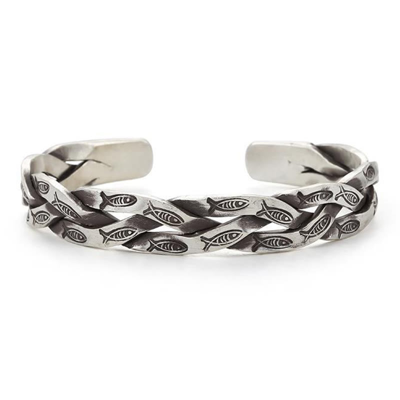 Silbernes Armband mit Koi Fisch Motiven Glück Wohlstand Energie elegant