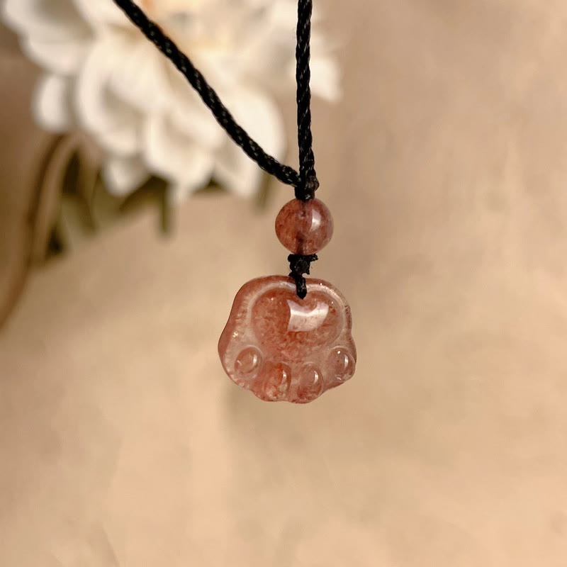 Rosenquarz Kette Katzenpfote Heilung Liebe