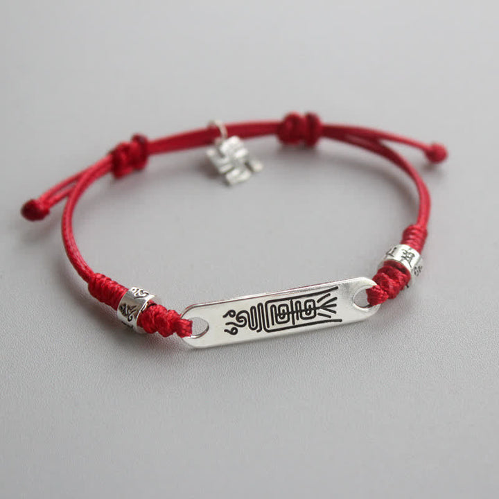 Rotes Armband 925 Silber – Glück & Stärke mit Fischanhänger elastisch