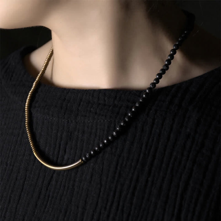 Armband Lava Rock Kupfer Schwarz Minimalistisch
