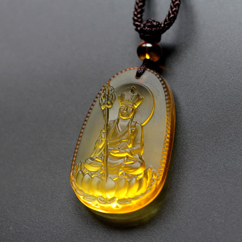 Kette Buddha Liuli Ksitigarbha Klarheit Anhänger gelb