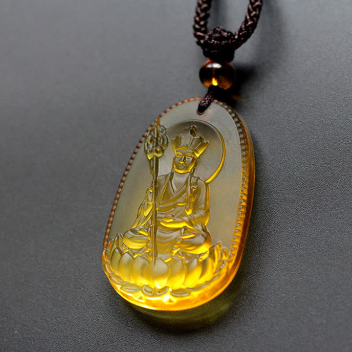 Kette Buddha Liuli Ksitigarbha Klarheit Anhänger gelb