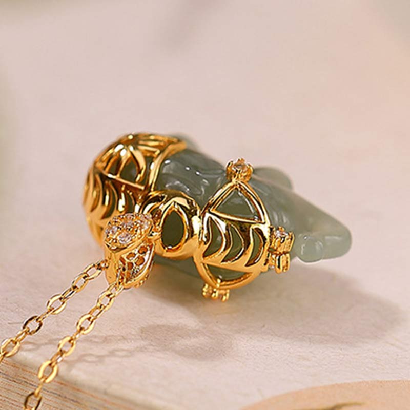 Kette Jade Elefant – Segen & Wohlstand – Bild 8 – Kette Jade Elefant Anhänger Gold grüner Stein Segen Wohlstand
