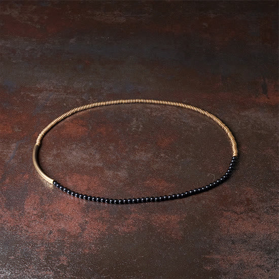 Armband Kupfer Achat – Schutz elegantes Design schwarze Perlen