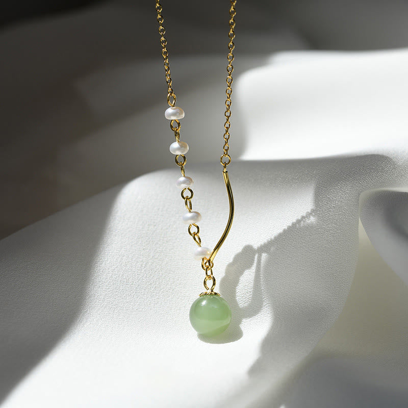 Kette Jade Perle Hetian Glück Natur