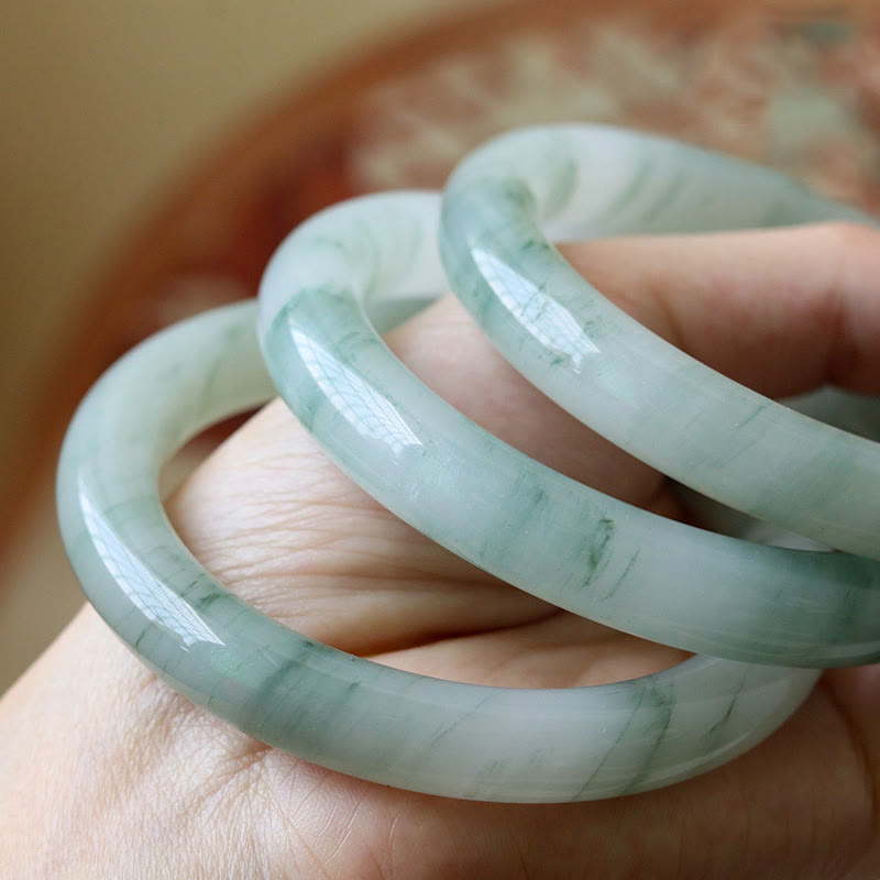 Jade Armband Luck Glück Wohlstand Handgelenk grüner Naturstein elegant