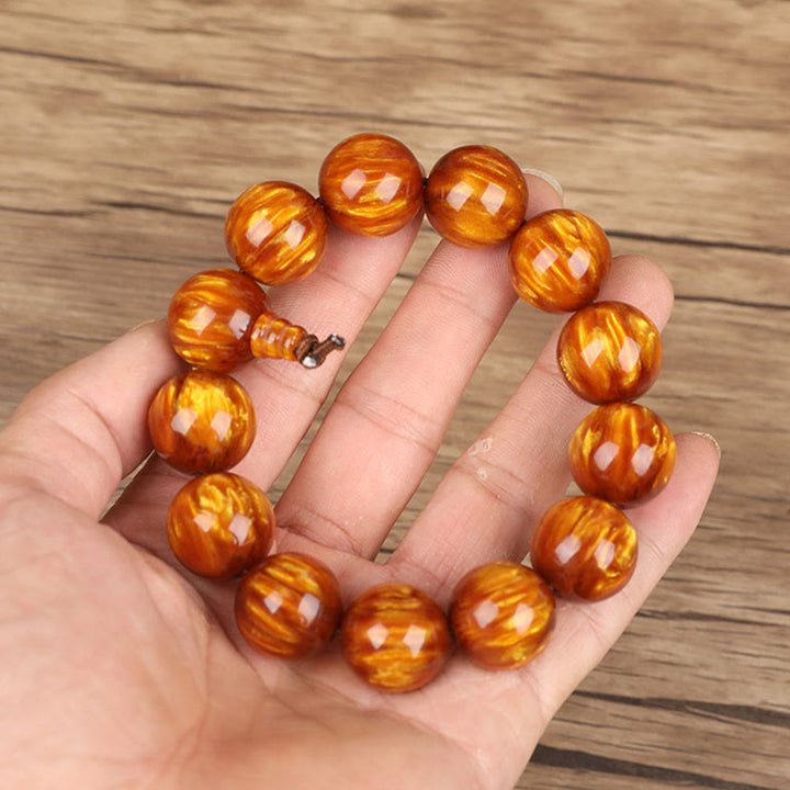 Mala – Erfolg Bernstein Perlen Armband Handgelenk Naturstein glänzend