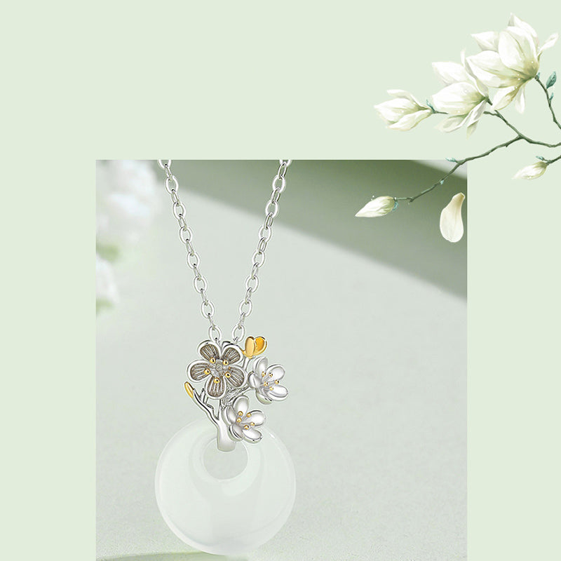Kette Chalcedon Harmonie Blüten Anhänger Schmuck