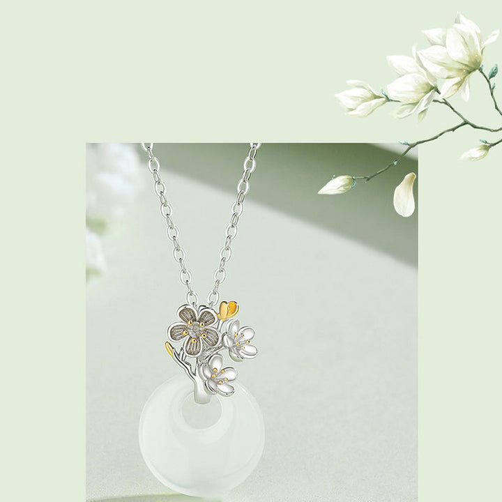 Kette Chalcedon Harmonie Blüten Anhänger Schmuck
