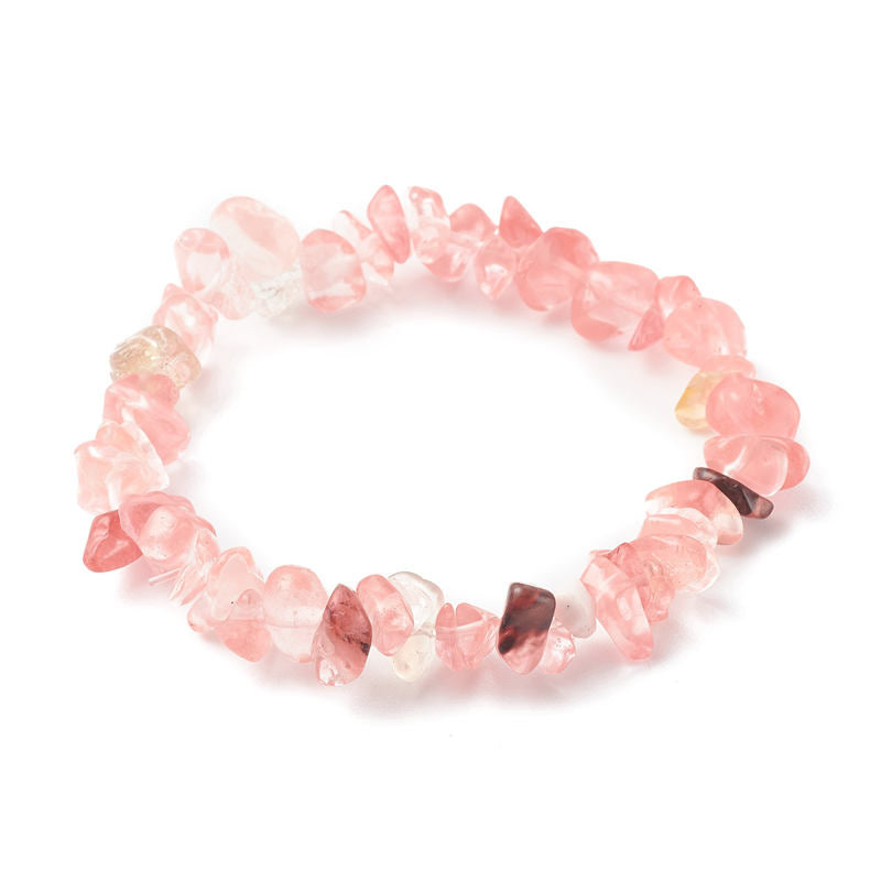 Rosenquarz Kristall Armband elastisch getragen natürliche rosa Heilsteine