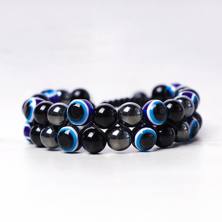 Schutzarmband Tigerauge Blau Schwarz
