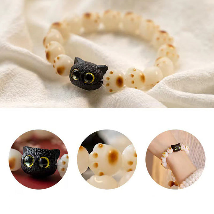 Armband Sandelholz Bodhi Katze – Glück & Liebe