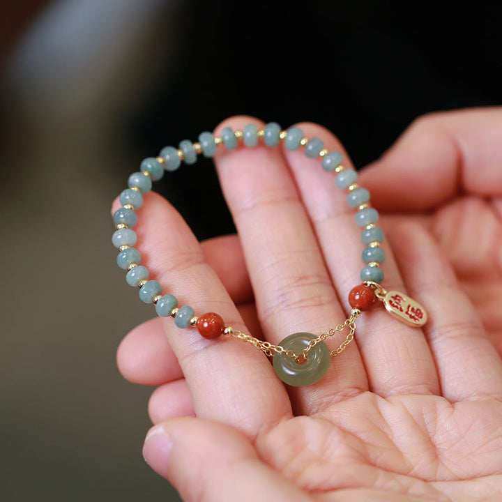 Armband Roter Achat Jade Glück Frieden Naturstein elegantes Handgelenk
