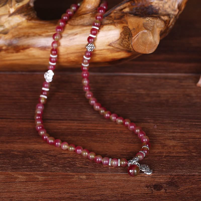 Watermelon Tourmaline PiXiu Elephant Armband Naturstein rosa rot eleganter Schmuck