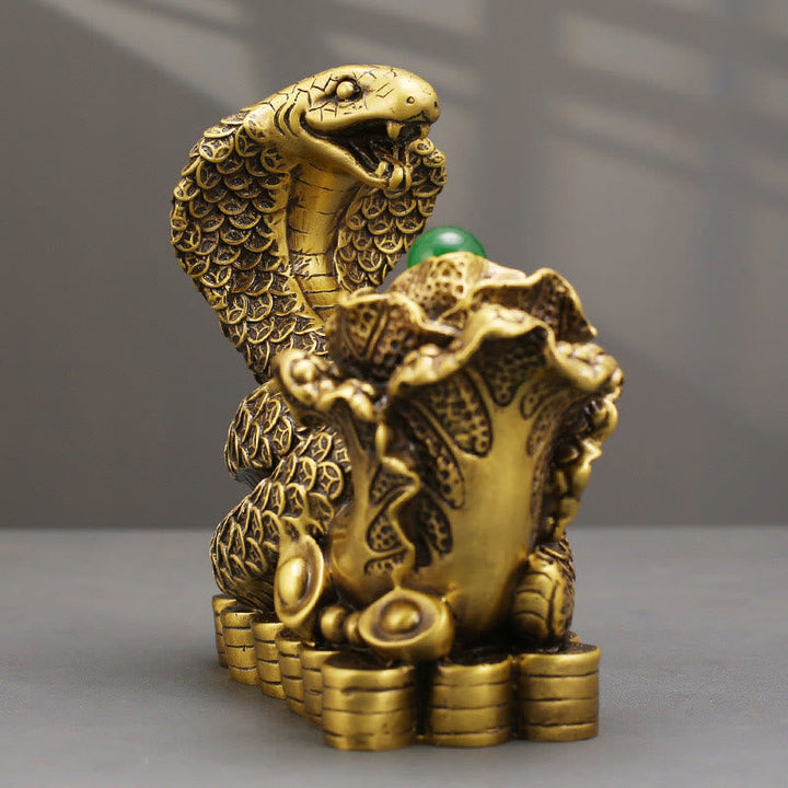Feng Shui Deko Schlange Münzen Glücksbringer