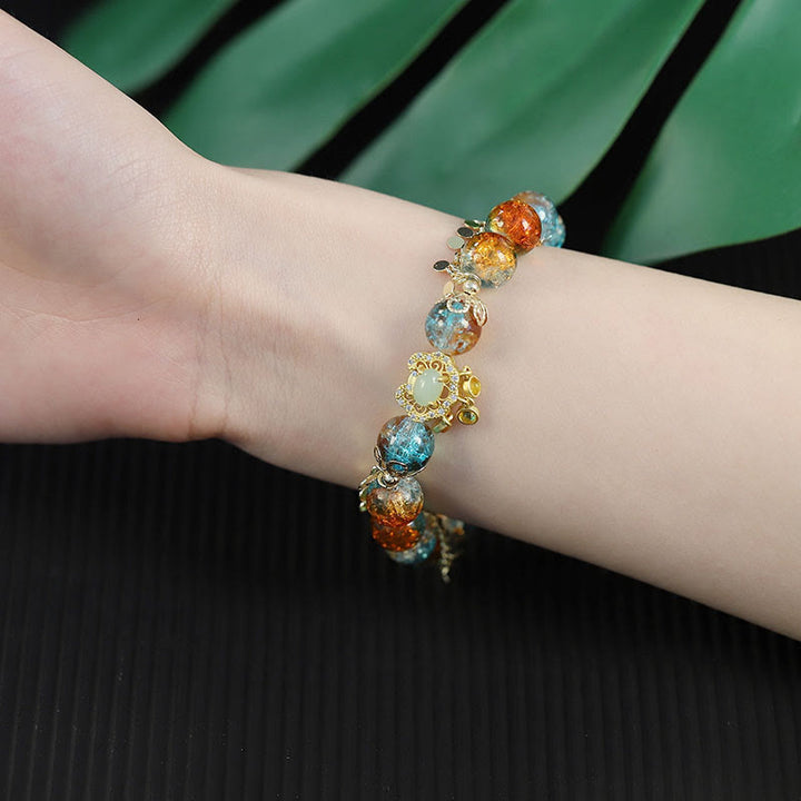 Armband Bunt Liuli Glas Perle Chinesisch – Glück am Handgelenk getragen