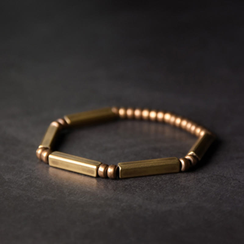 Armband Kupfer mit goldenen Perlen elegantes Design Glück Wohlstand