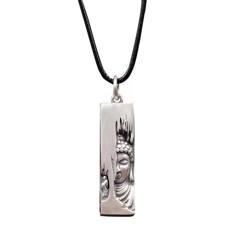 Silber Kette mit Buddha Anhänger Kraft Schutz Spiritualität