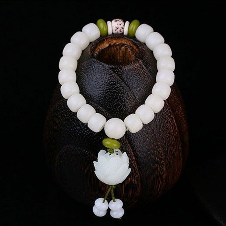 Armband Bodhi Samen Lotus Glück Weiß