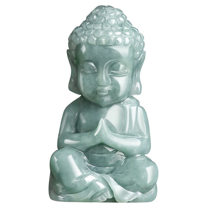 grüne Jade Buddha Pendant, Heilstein Anhänger, Kette, Meditation Stein, Schutzstein