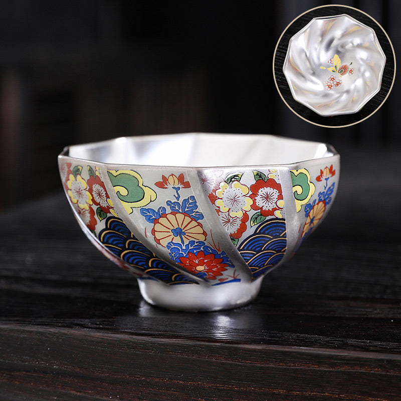Teetasse Chinesisch Chrysantheme Keramik Kung Fu Blumen 100ml