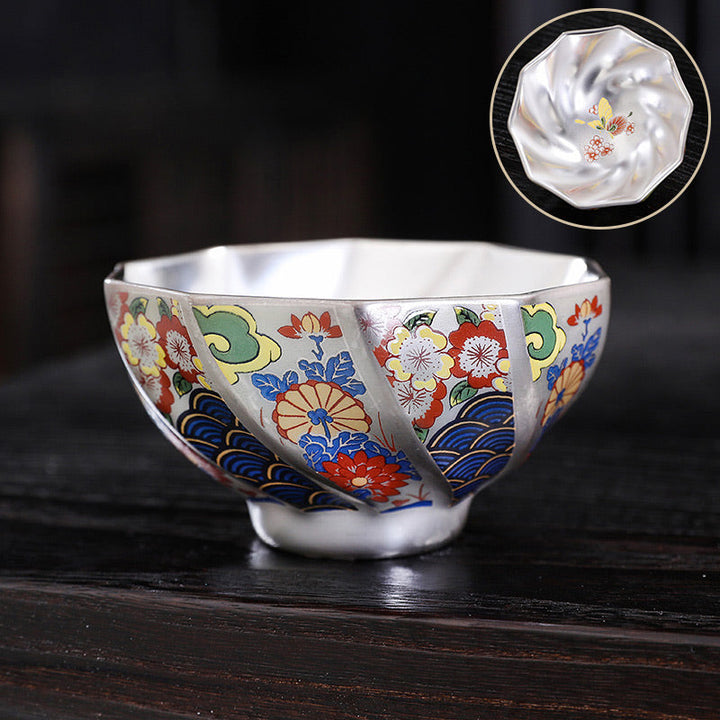 Teetasse Chinesisch Chrysantheme Keramik Kung Fu Blumen 100ml