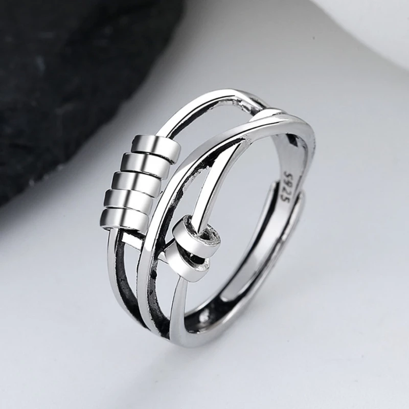 Fidget Ring Spinner Silber