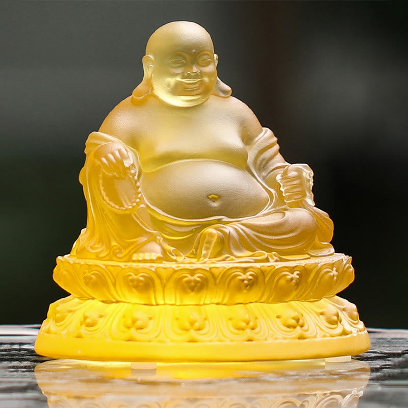 Figur Buddha Reichtum Liuli Kristall Deko
