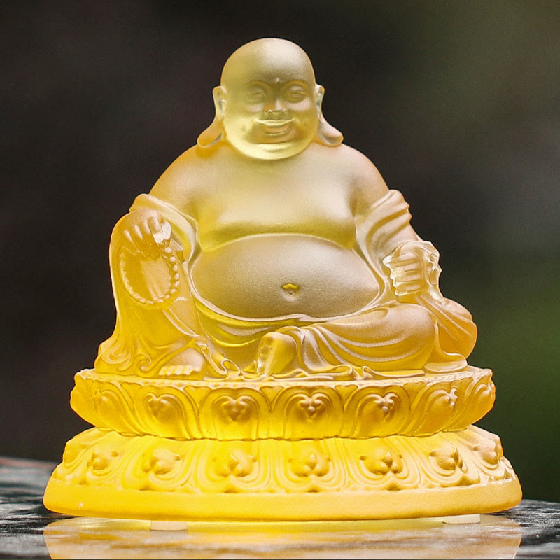 Figur Buddha Reichtum Liuli Kristall Geschenk