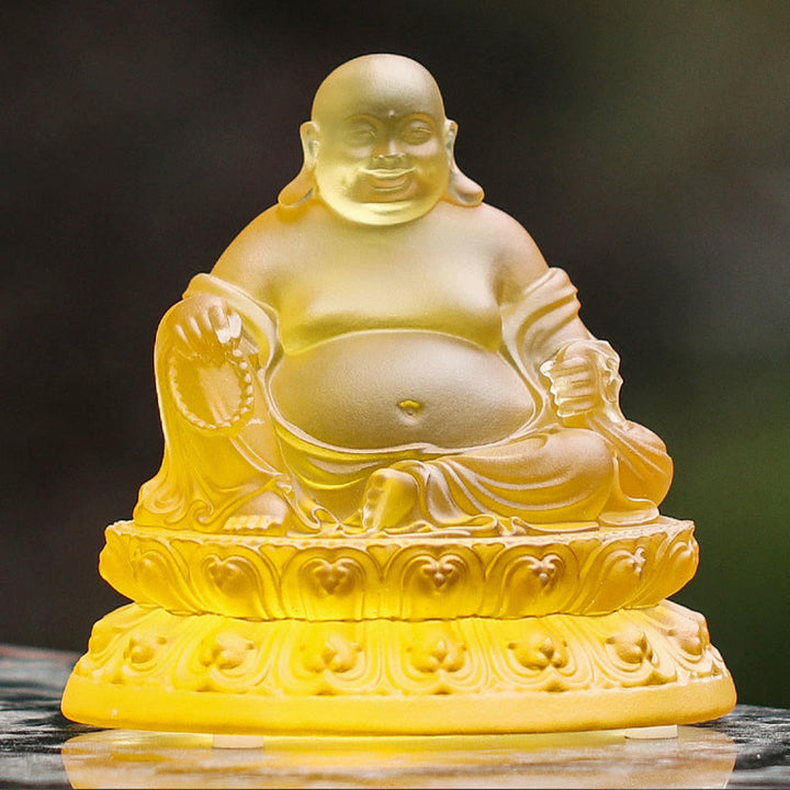 Figur Buddha Reichtum Liuli Kristall Geschenk