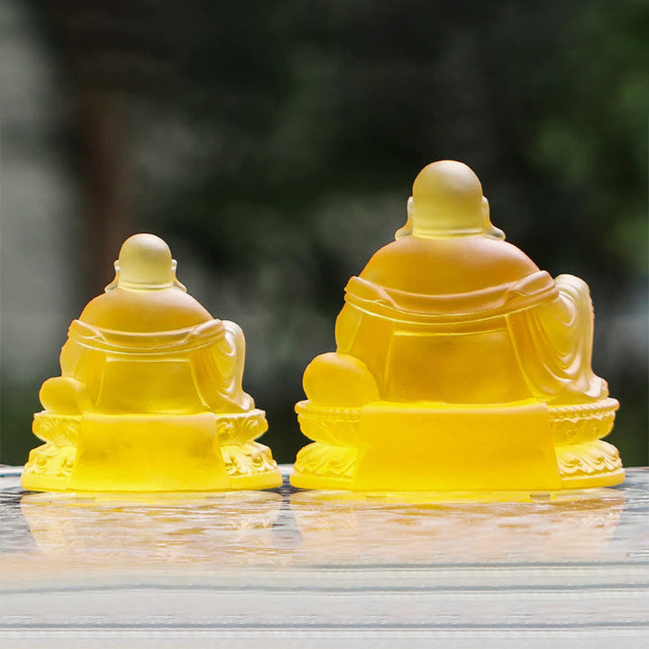 Figur Buddha Reichtum Liuli Kristall Glücksbringer