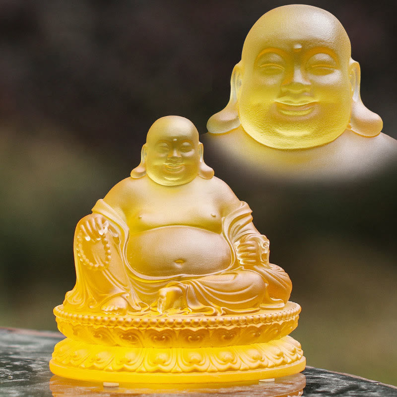 Figur Buddha Reichtum Liuli Kristall Statue