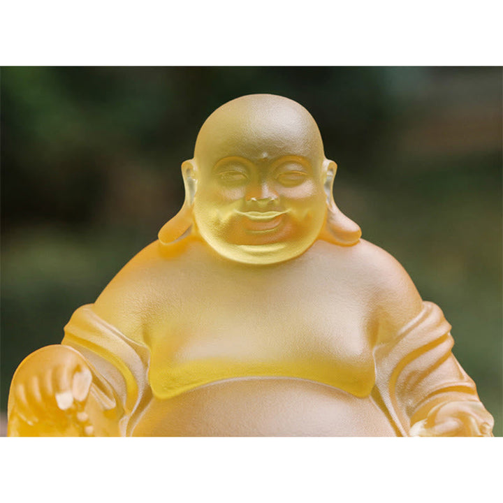 Figur Buddha Reichtum Liuli Kristall Wohnzimmer