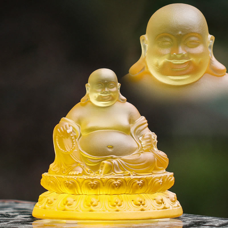 Figur Buddha Reichtum Liuli Kristall