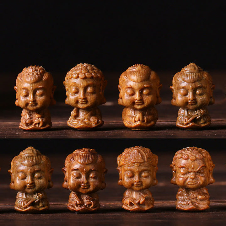 Figur Buddha Sandelholz Lotus Tierkreis Feng Shui