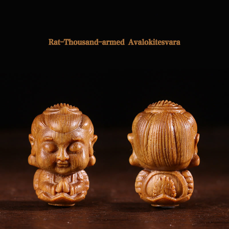 Figur Buddha Sandelholz Lotus Tierkreis Glücksbringer