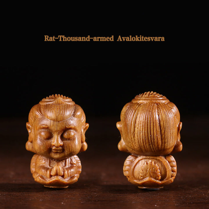 Figur Buddha Sandelholz Lotus Tierkreis Glücksbringer