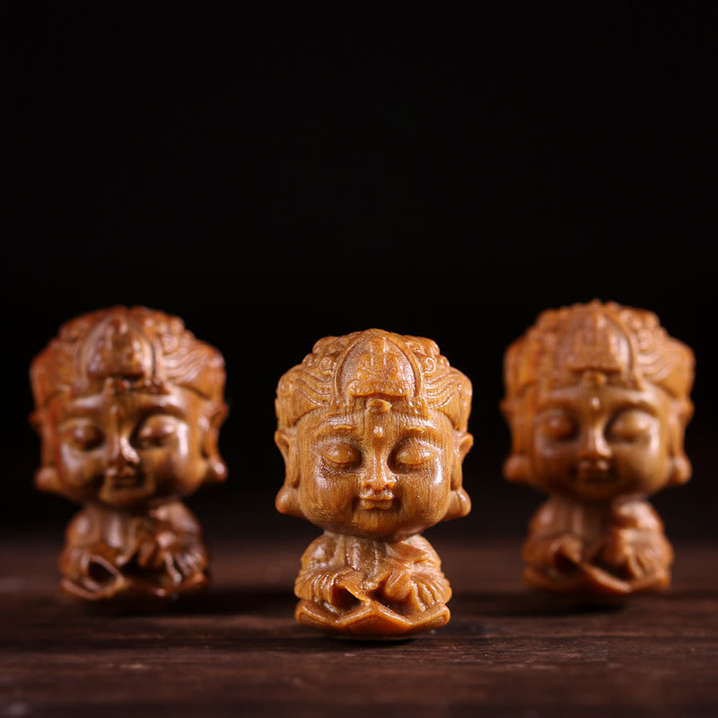 Figur Buddha Sandelholz Lotus Tierkreis