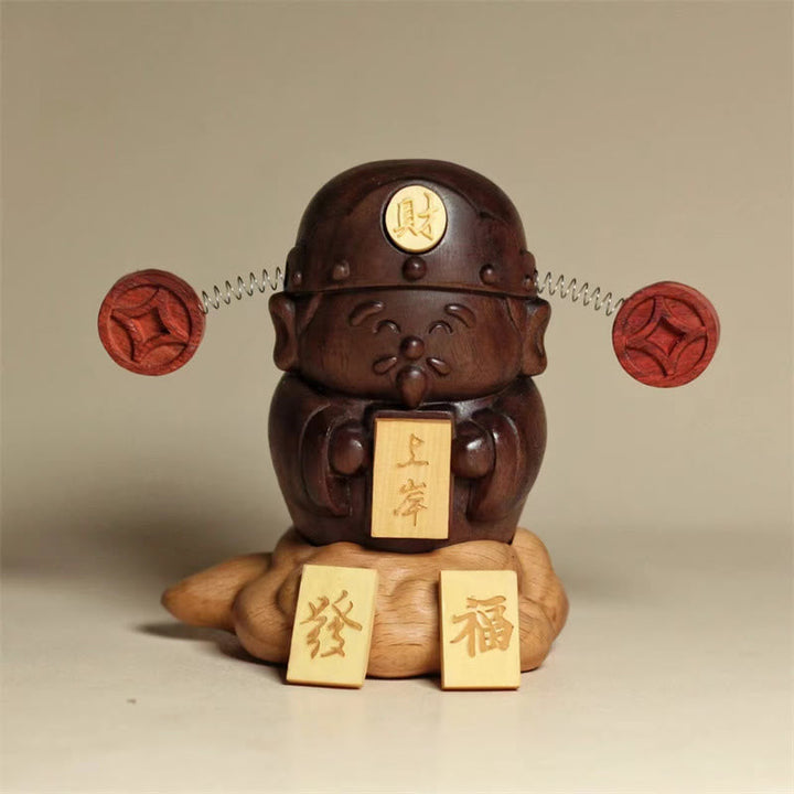 Figur Caishen Holz Reichtum
