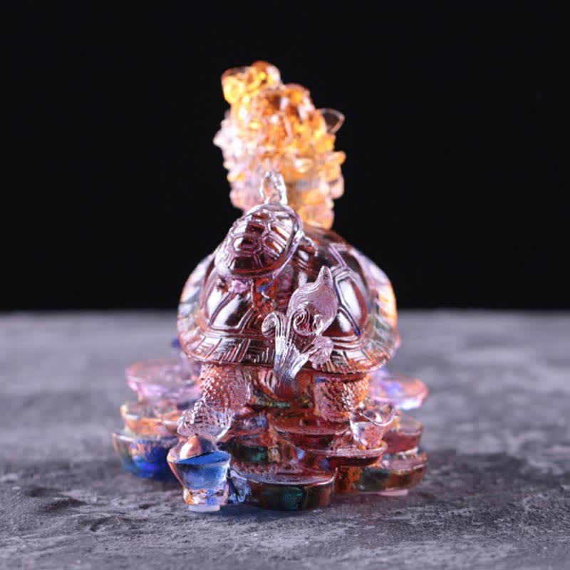 Figur Drachenschildkröte Münzen Reichtum Liuli Geschenk