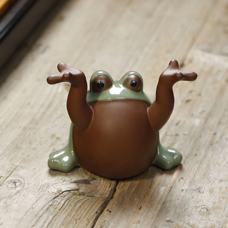 Figur Frosch Keramik Feng Shui Deko