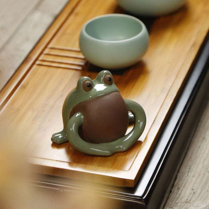 Figur Frosch Keramik Feng Shui Statue